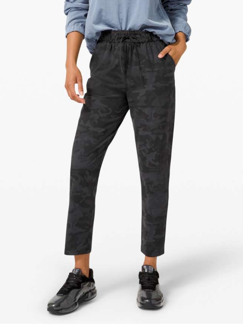 Lululemon Keep Moving Pant 7/8 High-Rise Black Camo Elastic-Waist Jogger Pants